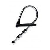 Серебристый уретральный плаг-бусины TOYFA Metal с мягким фиксириющим кольцом - ToyFa - купить с доставкой в Жуковском