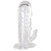 Прозрачная гелевая насадка с клиторальным отростком - 13 см. - Toyfa Basic - в Жуковском купить с доставкой