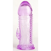 Фиолетовая гелевая насадка с шипами - 13 см. - Toyfa Basic - в Жуковском купить с доставкой