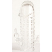 Гелевая прозрачная насадка с 2 отростками - 13 см. - Toyfa Basic - в Жуковском купить с доставкой