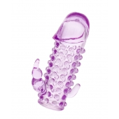 Закрытая фиолетовая насадка с 2 отростками - 13 см. - Toyfa Basic - в Жуковском купить с доставкой