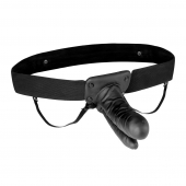 Полый страпон с двумя отростками и вибрацией Unisex Vibrating Hollow Strap-On Double Penetrating Dildo - 17,8 см. - Lux Fetish - купить с доставкой в Жуковском