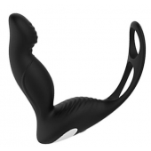 Черный вибромассажер простаты P-PLEASER W ERECTION ENHANCE - Dream Toys - в Жуковском купить с доставкой