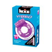 Фиолетовое эрекционное виброкольцо Luxe VIBRO  Бешеная гейша  + презерватив - Luxe - в Жуковском купить с доставкой