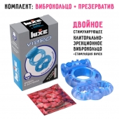 Голубое эрекционное виброкольцо Luxe VIBRO  Дьявол в доспехах  + презерватив - Luxe - в Жуковском купить с доставкой