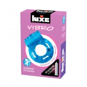 Голубое эрекционное виброкольцо Luxe VIBRO  Кошмар русалки  + презерватив - Luxe - в Жуковском купить с доставкой