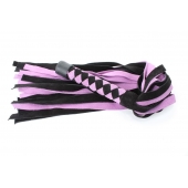 Черно-розовая плеть из замши - 58 см. - БДСМ Арсенал - купить с доставкой в Жуковском