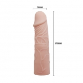 Закрытая телесная насадка-фаллос - 17 см. - Sex Expert - в Жуковском купить с доставкой