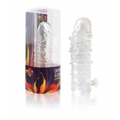 Закрытая прозрачная рельефная насадка Crystal sleeve - 13 см. - Erowoman-Eroman - в Жуковском купить с доставкой