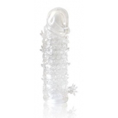 Закрытая прозрачная рельефная насадка Crystal sleeve - 13 см. - Erowoman-Eroman - в Жуковском купить с доставкой