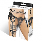 Черные трусики для страпона из патентованной кожи - Lux Fetish - купить с доставкой в Жуковском
