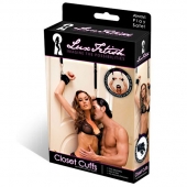 Черные фиксаторы с креплением к двери - Lux Fetish - купить с доставкой в Жуковском