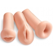 Комплект из 3 мастурбаторов All 3 Holes: вагина, анус, ротик - Pipedream - в Жуковском купить с доставкой