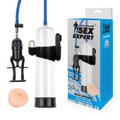 Прозрачная вакуумная вибропомпа Sex Expert с насадкой-вагиной - Sex Expert - в Жуковском купить с доставкой