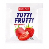 Пробник гель-смазки Tutti-frutti с земляничным вкусом - 4 гр. - Биоритм - купить с доставкой в Жуковском