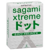 Презервативы Sagami Xtreme SUPER DOTS с точками - 3 шт. - Sagami - купить с доставкой в Жуковском