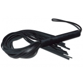 Чёрная кожаная плеть с жесткой ручкой - 63 см. - Sitabella - купить с доставкой в Жуковском