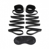 Чёрные манжеты для фиксации на кровати Bondage Bed Strap - Lux Fetish - купить с доставкой в Жуковском