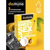 Презервативы для орального секса DOMINO Sweet Sex с ароматом тропических фруктов - 3 шт. - Domino - купить с доставкой в Жуковском