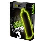 Презервативы DOMINO Neon Green со светящимся в темноте кончиком - 3 шт. - Domino - купить с доставкой в Жуковском