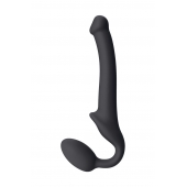 Черный безремневой страпон Silicone Bendable Strap-On S - Strap-on-me - купить с доставкой в Жуковском