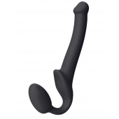 Черный безремневой страпон Silicone Bendable Strap-On S - Strap-on-me - купить с доставкой в Жуковском
