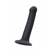 Черный фаллос на присоске Silicone Bendable Dildo M - 18 см. - Strap-on-me - купить с доставкой в Жуковском