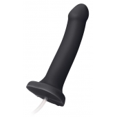 Черный фаллос с имитацией эякуляции Silicon Cum Dildo L - 19,6 см. - Strap-on-me - купить с доставкой в Жуковском