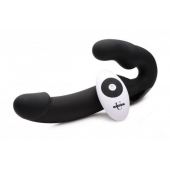 Черный безремневой страпон Urge Silicone Strap On с пультом ДУ - 24 см. - XR Brands - купить с доставкой в Жуковском