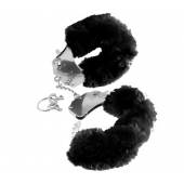 Металлические наручники Furry Love Cuffs с черным мехом - Pipedream - купить с доставкой в Жуковском