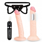 Регулируемые трусики с 2 насадками - 16 и 15 см. - Lux Fetish - купить с доставкой в Жуковском