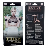 Черные мягкие наручники Entice French Cuffs с цепью - California Exotic Novelties - купить с доставкой в Жуковском