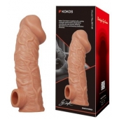 Телесная насадка на фаллос с фиксацией мошонки EXTREME SLEEVE - 15,6 см. - KOKOS - в Жуковском купить с доставкой