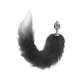 Серебристая анальная пробка с черным хвостом Galaxy - Lola Games - купить с доставкой в Жуковском