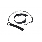 Черный ошейник Sin с поводком - Lola Games - купить с доставкой в Жуковском