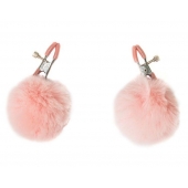 Зажимы на соски Angelic с розовыми меховыми шариками - Lola Games - купить с доставкой в Жуковском
