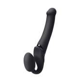 Черный безремневой вибрострапон Silicone Bendable Strap-On M - Strap-on-me - купить с доставкой в Жуковском