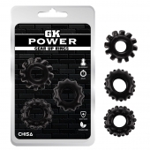 Набор из 3 черных эрекционных колец Gear Up Rings - Chisa - в Жуковском купить с доставкой