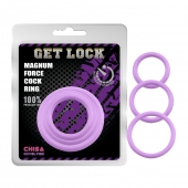 Набор из 3 сиреневых эрекционных колец Magnum Force Cock Ring - Chisa - в Жуковском купить с доставкой