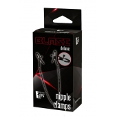 Черные зажимы на соски на цепочке BLAZE DELUXE NIPPLE CLAMPS - Dream Toys - купить с доставкой в Жуковском