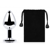 Серебристая анальная пробка с прозрачным стразом - 7,2 см. - Anal Jewelry Plug - купить с доставкой в Жуковском