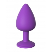 Фиолетовая анальная пробка со стразом Her Little Gem Large Plug - 9,5 см. - Pipedream - купить с доставкой в Жуковском