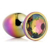 Голографическая анальная втулка с радужным кристаллом - 7,1 см. - Dream Toys - купить с доставкой в Жуковском