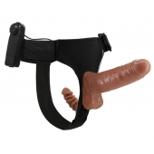 Страпон с вагинальной пробкой и вибрацией Ultra Passionate Harness - 16 см. - Baile - купить с доставкой в Жуковском