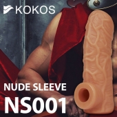 Телесная открытая насадка-реалистик с подхватом мошонки Nude Sleeve M - 12 см. - KOKOS - в Жуковском купить с доставкой