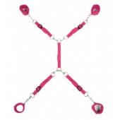 Ярко-розовый набор фиксаций на кровати Classic Bed Spreader - Lux Fetish - купить с доставкой в Жуковском