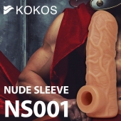Телесная открытая насадка-реалистик с подхватом мошонки Nude Sleeve S - 10 см. - KOKOS - в Жуковском купить с доставкой