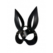 Черная кожаная маска зайки Miss Bunny - БДСМ Арсенал - купить с доставкой в Жуковском