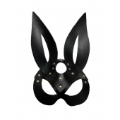Черная кожаная маска зайки Miss Bunny - БДСМ Арсенал - купить с доставкой в Жуковском