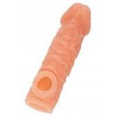 Телесная закрытая насадка с шершавой головкой Cock Sleeve Size M - 15,6 см. - KOKOS - в Жуковском купить с доставкой